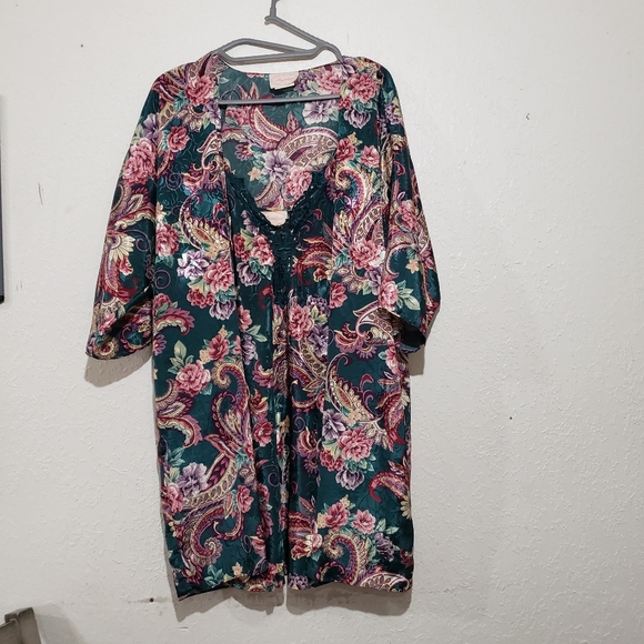 Vintage night slip dress with robe - Picture 2 of 9